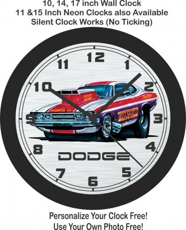 Dodge Challenger Billy The Kid NHRA Race Car Wall Clock-Free US Ship