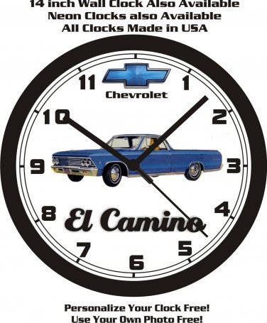1966 CHEVROLET EL CAMINO WALL CLOCK-FREE USA SHIP!