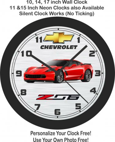 2018-2019 Chevrolet Corvette Z06 Wall Clock-Choose 1 of 5 Colors & Free US Ship