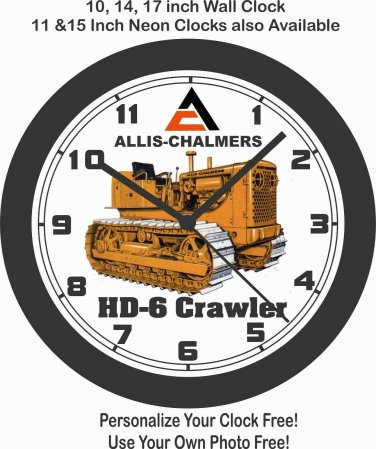 ALLIS-CHALMERS HD-6 CRAWLER WALL CLOCK-JOHN DEERE, INTERNATIONAL, FARMALL