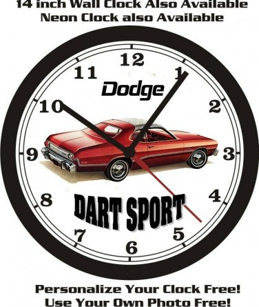 1975 DODGE DART SPORT SPRING SPECIAL WALL CLOCK-FREE USA SHIP!