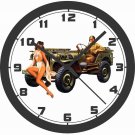 MILITARY JEEP PINUP GIRL WALL CLOCK-VIETNAM, WORLD WAR II, KOREA