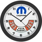Dodge, Plymouth, Chrysler Mopar 383 Four Barrel  Wall Clock-New!