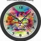 I'D SPEND ALL 9 LIVES WITH YOU COLORFUL CAT WALL CLOCK-FREE USA SHIP!