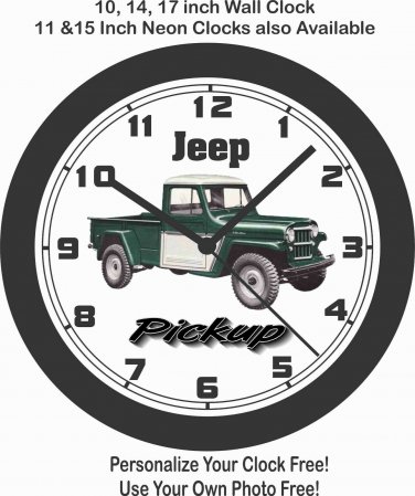 Jeep Pickup Truck Wall Clock-Free USA Ship-Willys