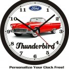 1957 FORD THUNDERBIRD WALL CLOCK-FREE USA SHIP, Many other colors available!
