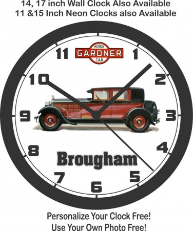 1927 GARDNER MOTOR CAR BROUGHAM WALL CLOCK, FORD, CHEVROLET, CADILLAC, DODGE