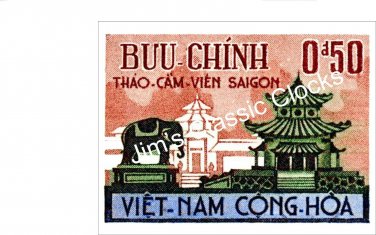 1964 VIETNAM SAIGON ZOO POSTAGE STAMP PRINT-Free USA Ship