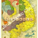 VIETNAM "I Remember" WAR MAP FULL COLOR PRINT-Free USA Ship