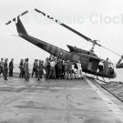 U.S. Navy Personnel Push Helicopter Into The Sea April 29,1975 B&W Poster