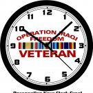 OPERATION IRAQI FREEDOM VETERAN 10 INCH WALL CLOCK