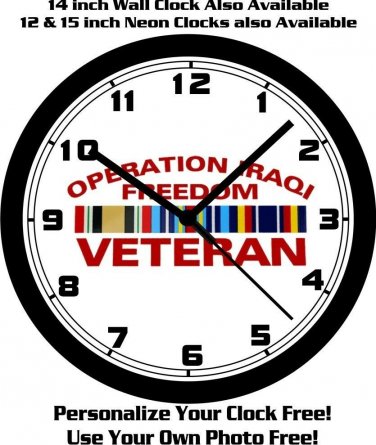 OPERATION IRAQI FREEDOM VETERAN 10 INCH WALL CLOCK