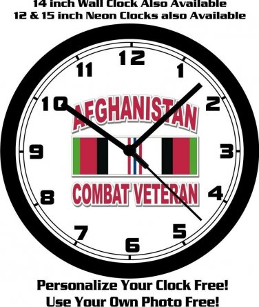 AFGHANISTAN COMBAT VETERAN 10 INCH WALL CLOCK