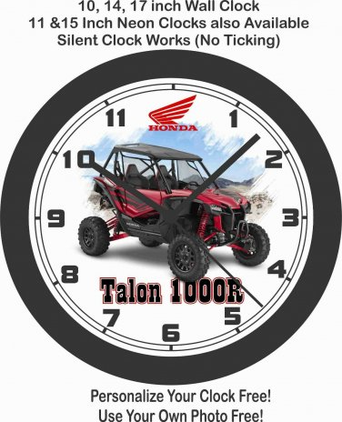 2020 HONDA TALON 1000R UTV WALL CLOCK-Choose 1 of 3 Models.