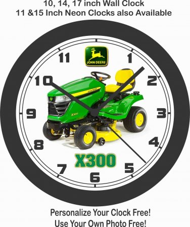 JOHN DEERE X300 LAWN TRACTOR WALL CLOCK-FREE USA SHIP