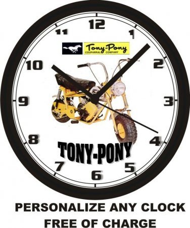 COUPARRAL TONY-PONY MINIBIKE WALL CLOCK-Atlas, Allstate, Mini-Trail