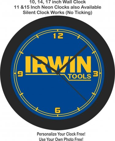 Irwin Tools Wall Clock-Free US Ship, Craftsman, Milwaukee, Snap-On, Mac Tools