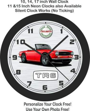 1969 Triumph TR6 Wall Clock-Free US Ship