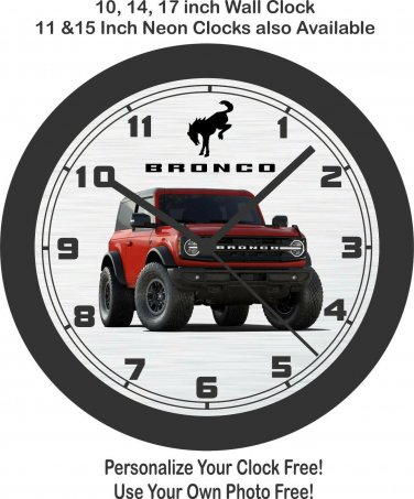 2021 Ford Bronco Wall Clock-Other Colors Available-Choose from multiple colors