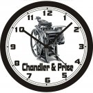 CHANDLER & PRICE LETTERPRESS WALL CLOCK-Free US Ship-Add Business Name Free!