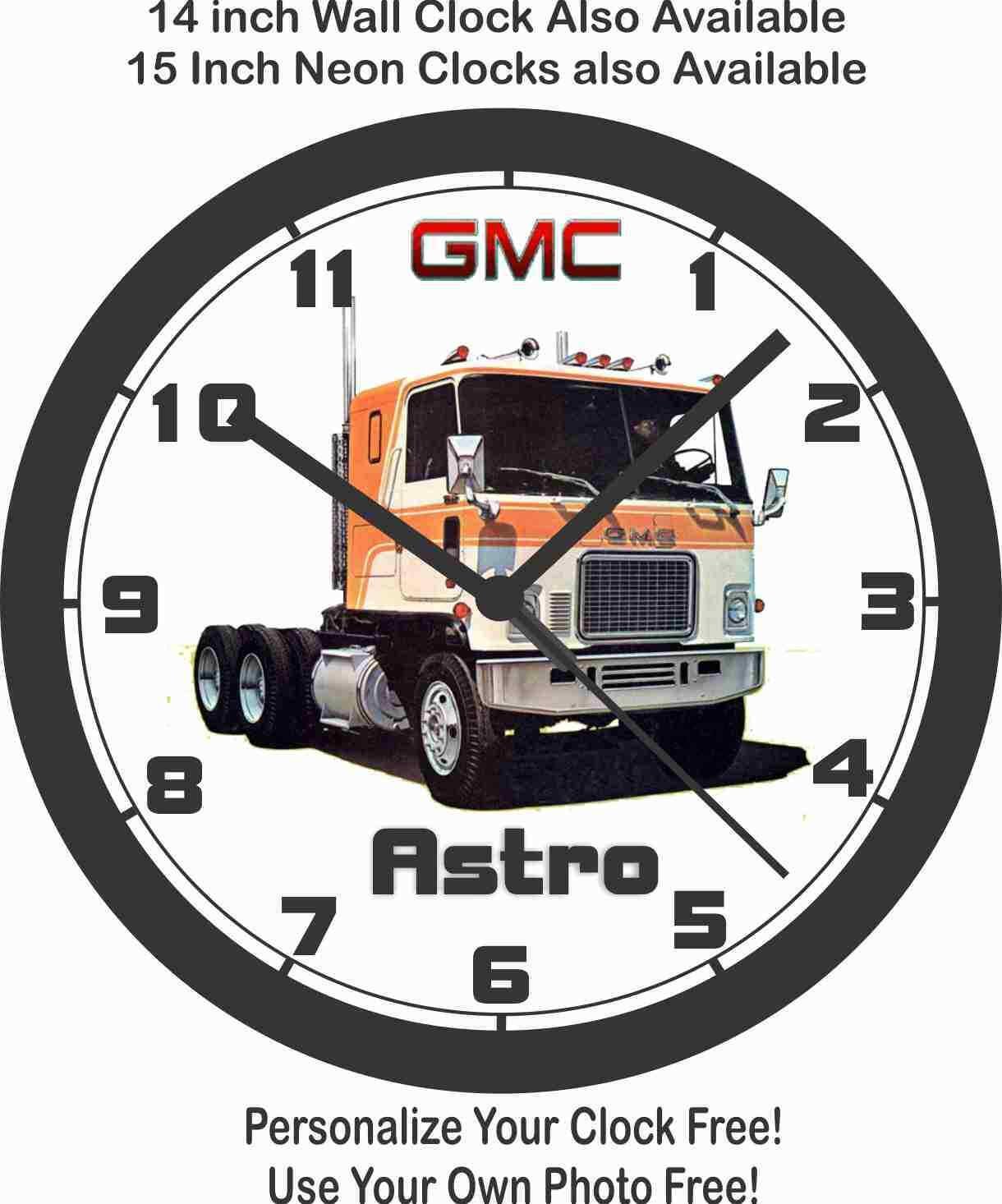 1995 GMC ASTRO SEMITRUCK WALL CLOCKNEW!Free USA Ship