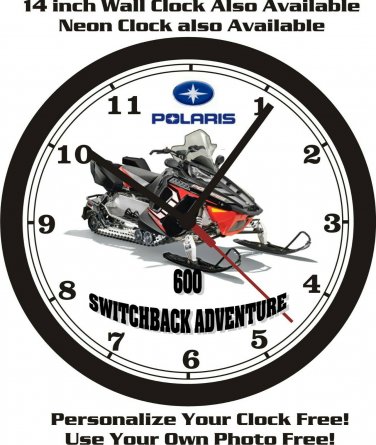 2012 POLARIS 600 SWITCHBACK ADVENTURE SNOWMOBILE WALL CLOCK-FREE USA SHIP!