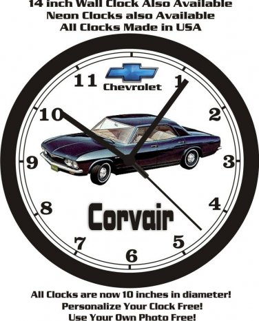 1965 CHEVROLET CORVAIR WALL CLOCK-FREE USA SHIP