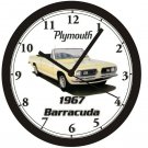 1967 PLYMOUTH BARRACUDA WALL CLOCK-Free USA Ship