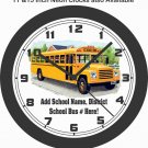 SCHOOL BUS WALL CLOCK-ADD SCHOOL NAME AND BUS# FREE + FREE US SHIP, PICK 1 OF 4