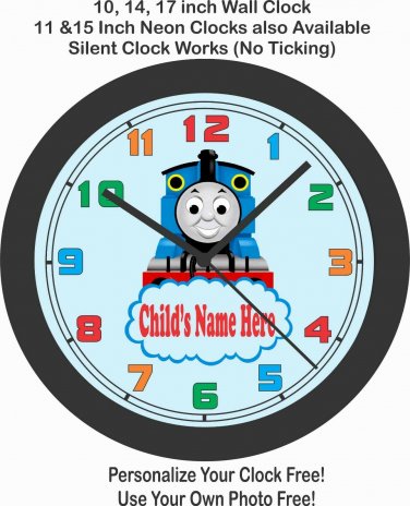 Thomas The Train Wall Clock-Add Child's Name Free-Choose for Boy or Girl