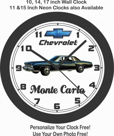 1973 CHEVROLET MONTE CARLO WALL CLOCK-FREE USA SHIP