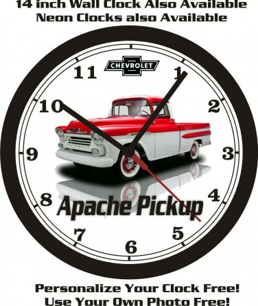 1958 CHEVROLET APACHE PICKUP WALL CLOCK-FREE US SHIP!