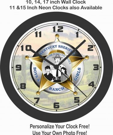Kentucky Sheriff's Girls & Boys Ranch Wall Clock-Free USA Ship