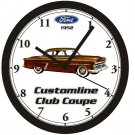 1952 FORD CUSTOMLINE V8 CLUB COUPE WALL CLOCK-Free USA Ship