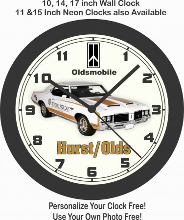 1972 OLDSMOBILE HURST/OLDS PACE CAR WALL CLOCK-FREE US-442, CHEVELLE, CAMARO,GTO