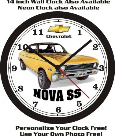 1971 CHEVROLET NOVA SS WALL CLOCK-FREE USA SHIP