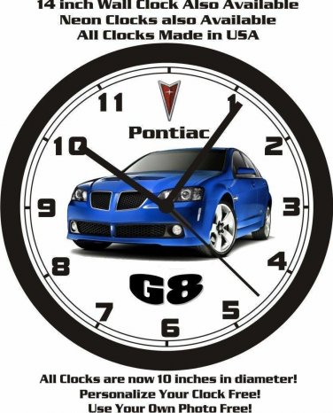 PONTIAC G8 WALL CLOCK-FREE USA SHIP!-Choose 1 of 5