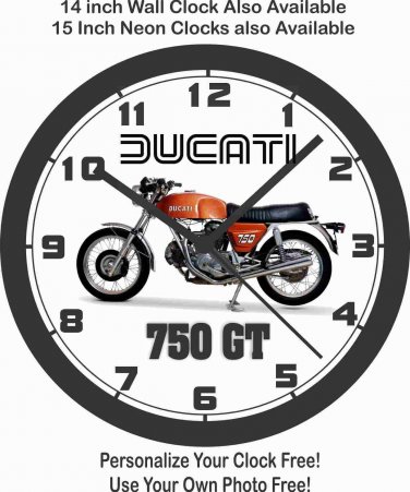 1971 DUCATI 750 GT MOTORCYCLE WALL CLOCK-NEW!-Free USA Ship