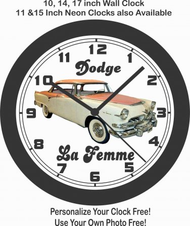 1955 DODGE LA FEMME  WALL CLOCK-FREE USA SHIP