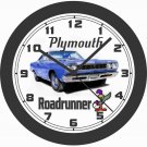 1968 PLYMOUTH ROADRUNNER WALL CLOCK-FREE USA SHIP-NEW!