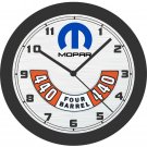Dodge, Plymouth, Chrysler Mopar 440 Four Barrel  Wall Clock-New!