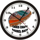 CHRIS CRAFT BARREL BACK BOAT WALL CLOCK-FREE USA SHIP!