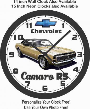 1967 CHEVROLET CAMARO RS WALL CLOCK-NEW!-Free USA Ship