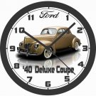 1940 FORD DELUXE COUPE WALL CLOCK-NEW!-Free USA Ship