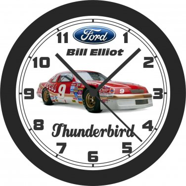 1987 Ford Thunderbrd #9 Stock Car Driven By Bill Elliott Wall Clock-Free US Ship