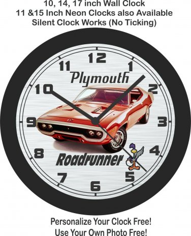 1971 Plymouth Roadrunner Wall Clock-Free US Ship