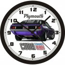 PLYMOUTH AAR CUDA WALL CLOCK-FREE USA SHIP!-Dodge, Ford, Chevrolet