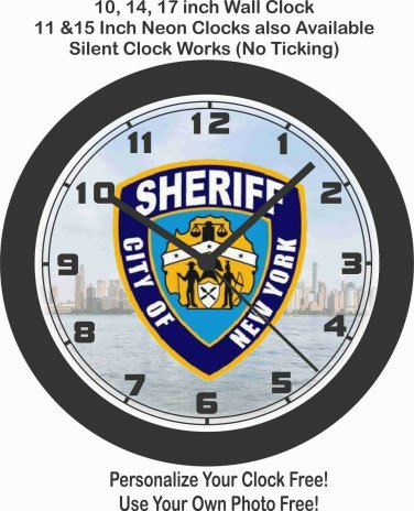 NEW YORK CITY, NY SHERIFF'S SEAL WALL CLOCK-FREE USA SHIP