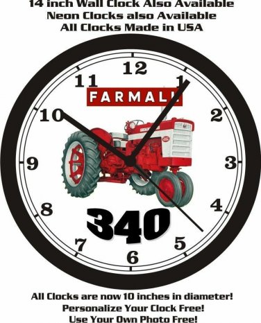 1958 FARMALL 340 TRACTOR WALL CLOCK-FREE USA SHIP