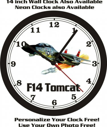 GRUMANN F14 TOMCAT AIRPLANE WALL CLOCK-FREE USA SHIP!